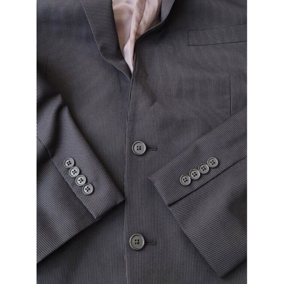 CALVIN KLEIN 40S MENS SPORT COAT BLACK W STRIPE WOOL BLEND TWO-BUTTON/VENTS B525 - Picture 9 of 10